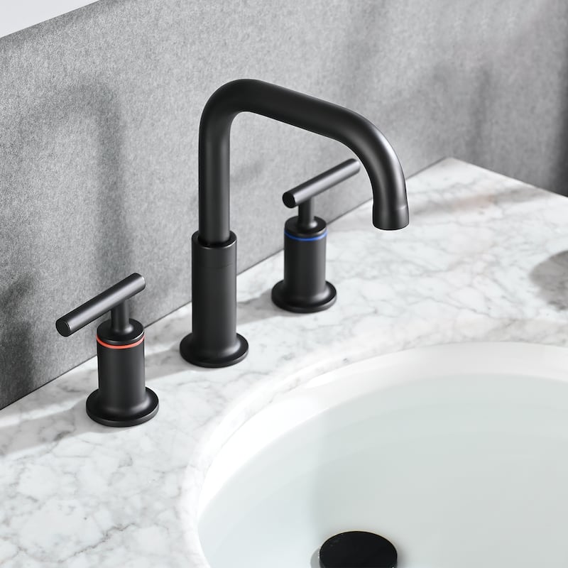 YASINU 8 Inch Luxury Widespread Bathroom Sink Faucet with Pop-Up Drain