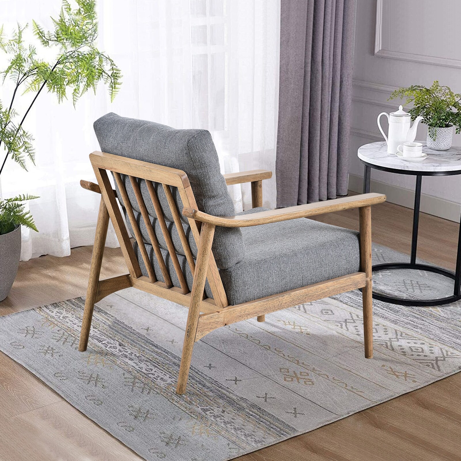 Upholstered Lounge Arm Chair with Solid Wood Frame for Upholstered Lounge Arm Chair with Solid Wood Frame for