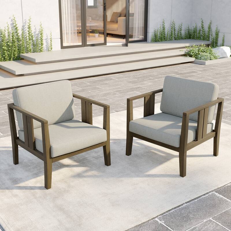 Outdoor Teak Solid Wood Patio Furniture Set Loveseat Armchair Table Collection