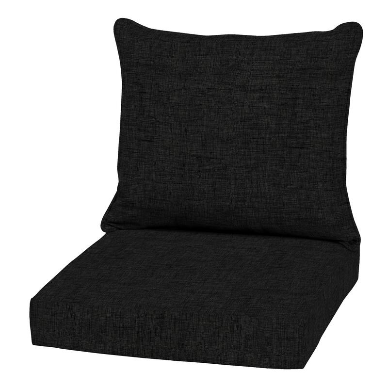 ARDEN Outdoor Deep Seat Cushion Set, 22 in x 24 in - Black Leala
