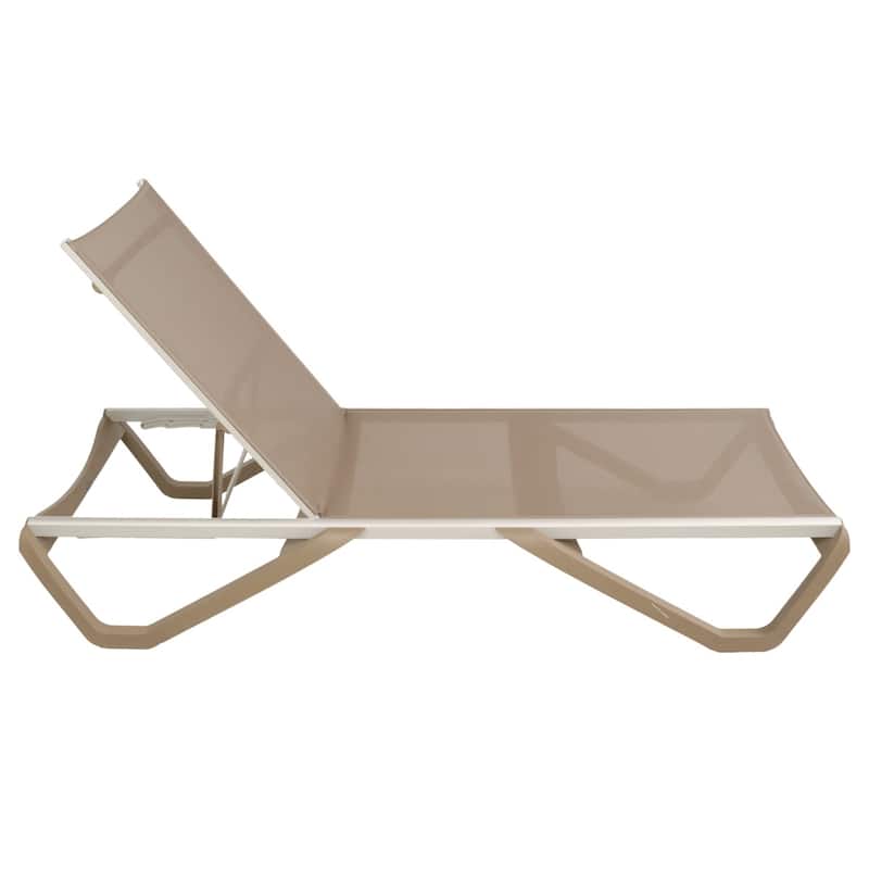 Furnish Theory Seabreeze Deck Patio Sunloungers Lounge Chairs Outdoor Chaise Lounges (Various Frame & Mesh Colors; Set of 2)