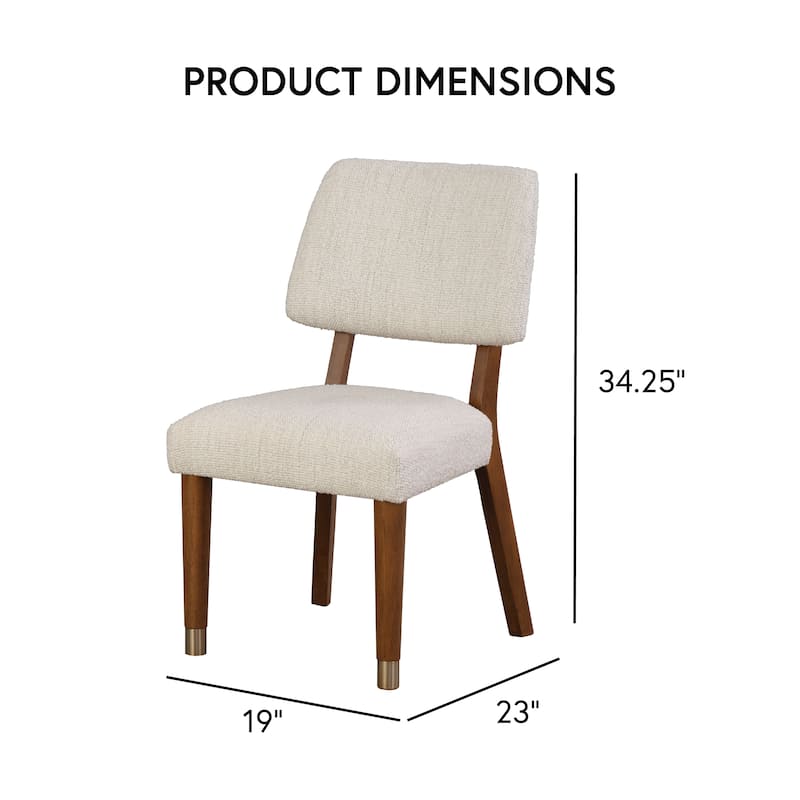 Furniture of America Forma Mid-Century Modern 7-Piece Walnut Solid Wood Dining Table Set