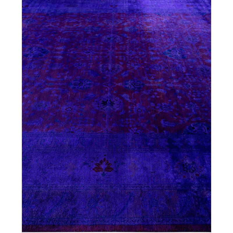 Overdyed One-of-a-Kind Hand-Knotted Area Rug - Purple - 9' 3" x 12' 2"