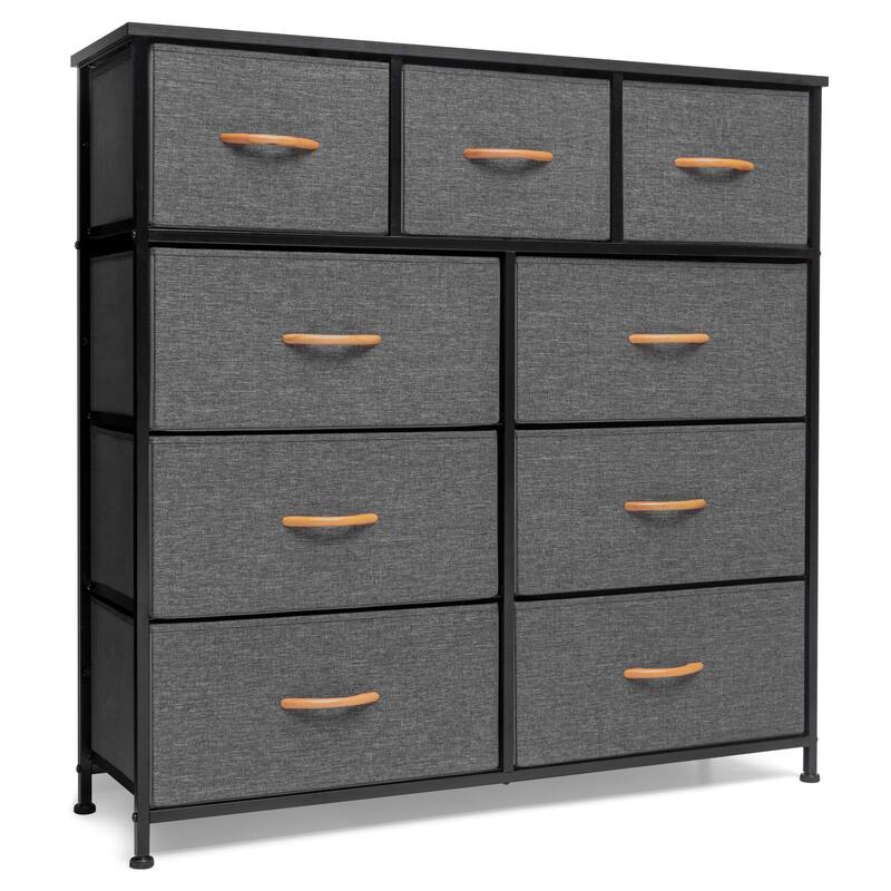VredHom Extra Wide 9 Drawers Fabric Dresser Storage Organizer