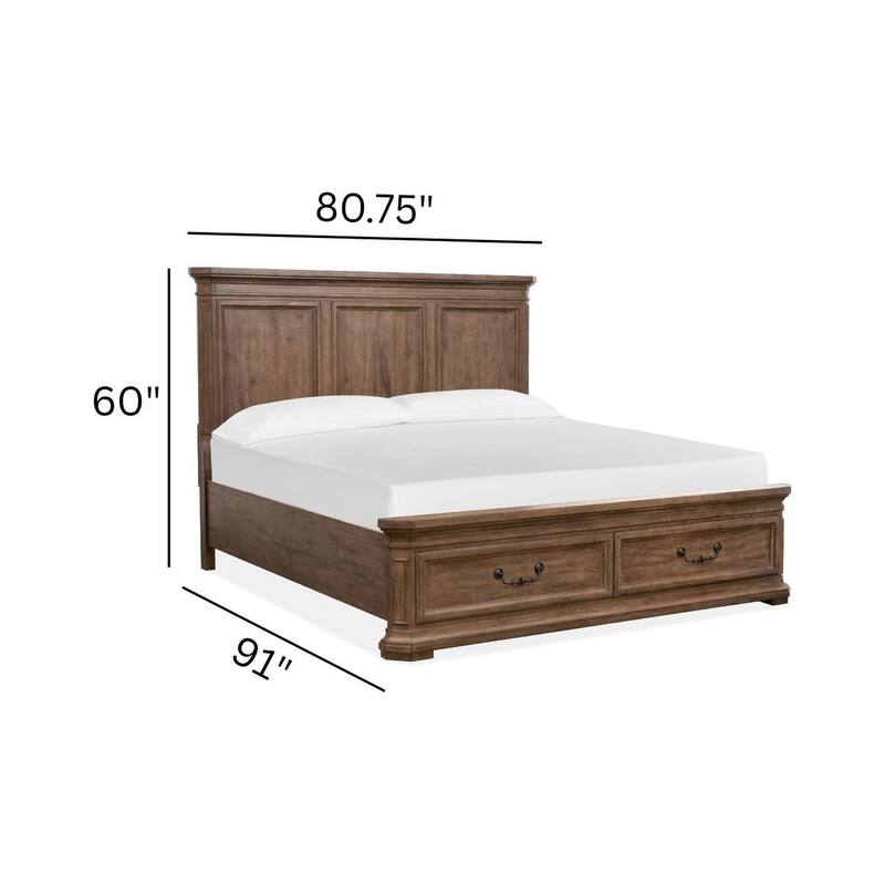 Magnussen Home Callisto Bourbon Brown Panel Storage Bed