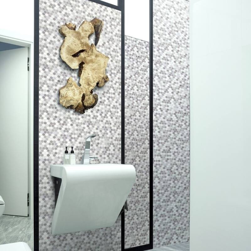 The Tile Life Eterna Hex 1x1 Glass Mosaic Floor & Backsplash Wall Tile