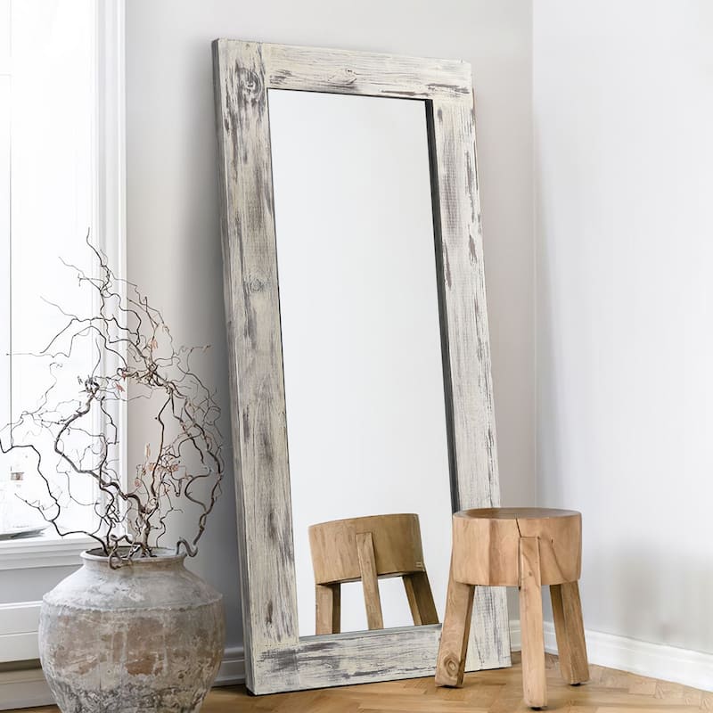 Vintage Wood Framed Dressing Mirror Floor Mirror Farmhouse