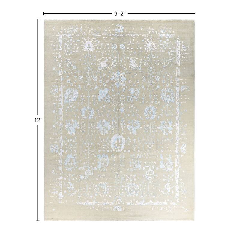 Ikat One-of-a-Kind Hand-Knotted Area Rug - Sand, 9' 2" x 12' 0" - 9' 2" x 12' 0"