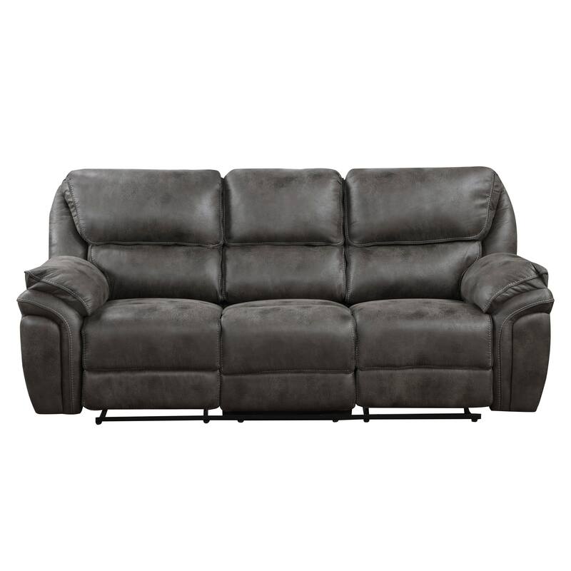 Regina Microfiber Manual Double Reclining Sofa