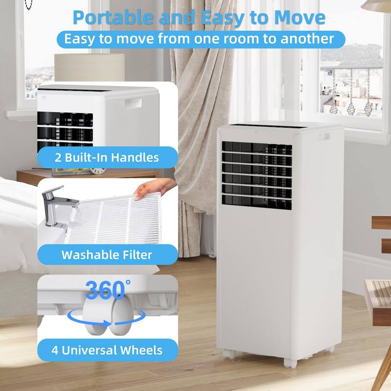 8000Btu Portable Air Conditioner, Cools Room up to 350 sq. ft
