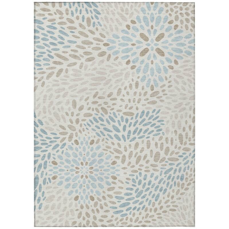 Machine Washable Indoor/ Outdoor Modern Genoa Chantille Rug