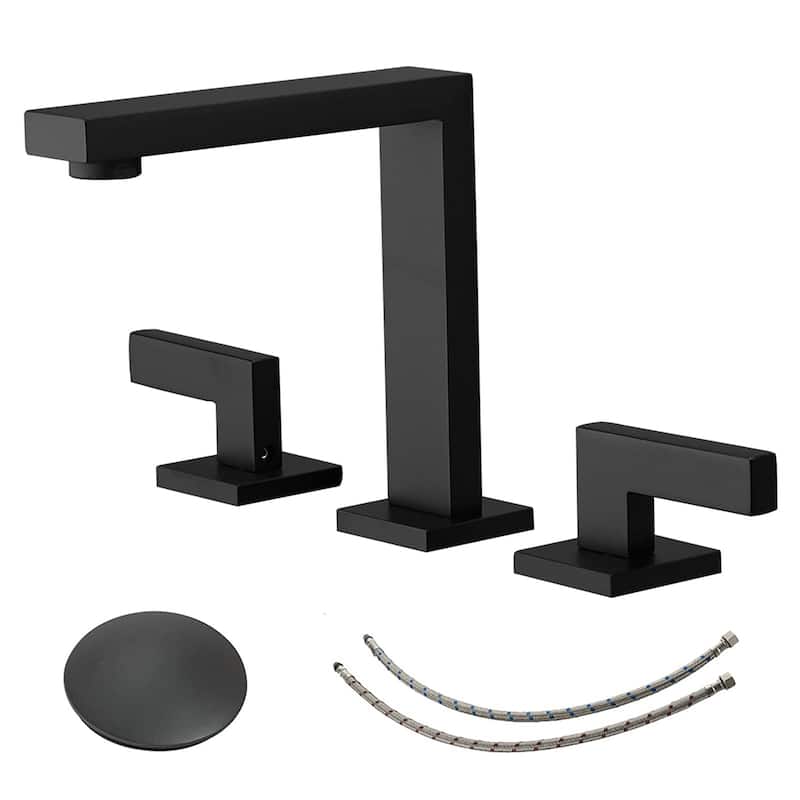 8-Inch Widespread Bathroom Faucet With Drain Assembly 3 Holes Bathroom Sink Faucets Double Handle Modern Vanity Basin Taps