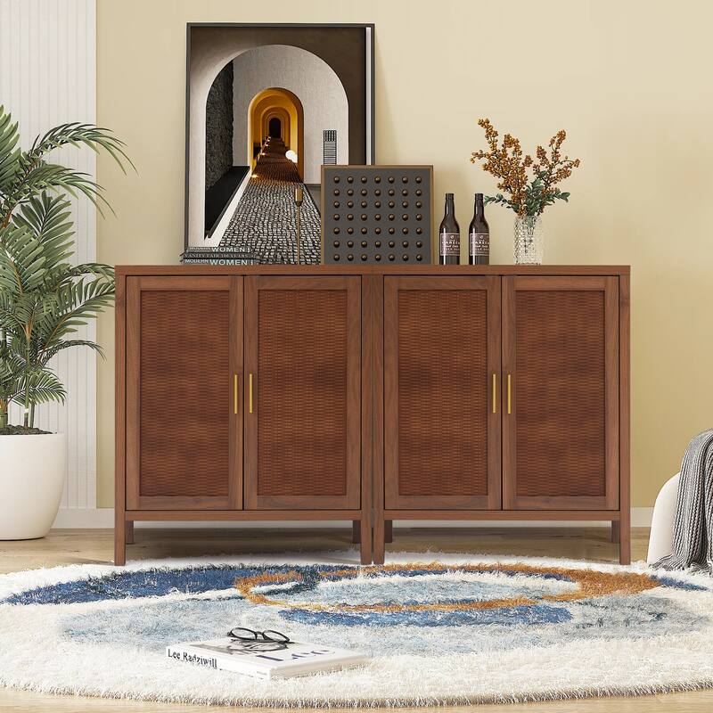 29in.W Wooden 2-Door Sideboard Buffet Cabinet With Storage