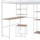 preview thumbnail 11 of 25, Loft Bed with Desk and Stool,Metal Loft Bed with Open-Style Wardrobe