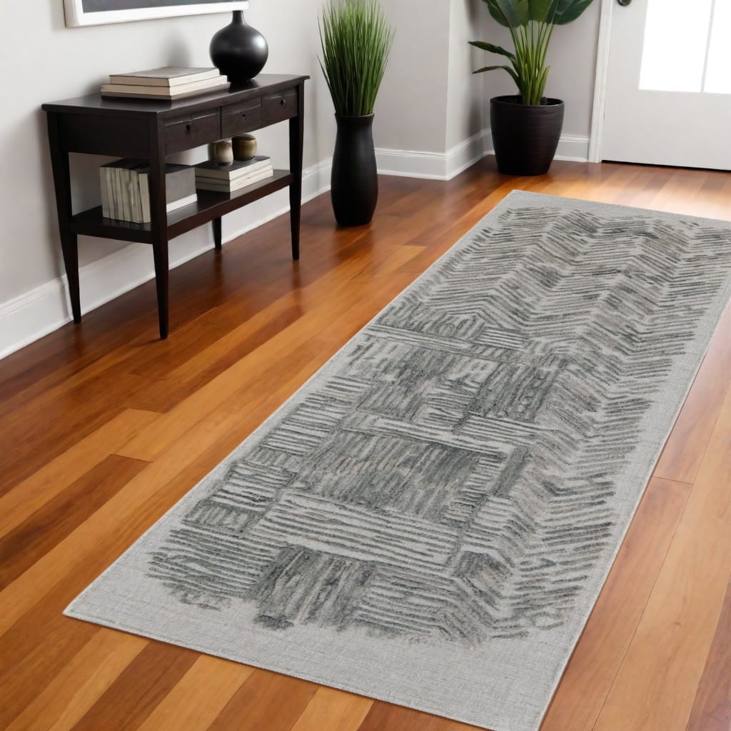 Sofak Abstract Modern Woven Durable Area Rug By HomeRoots - 8' Runner