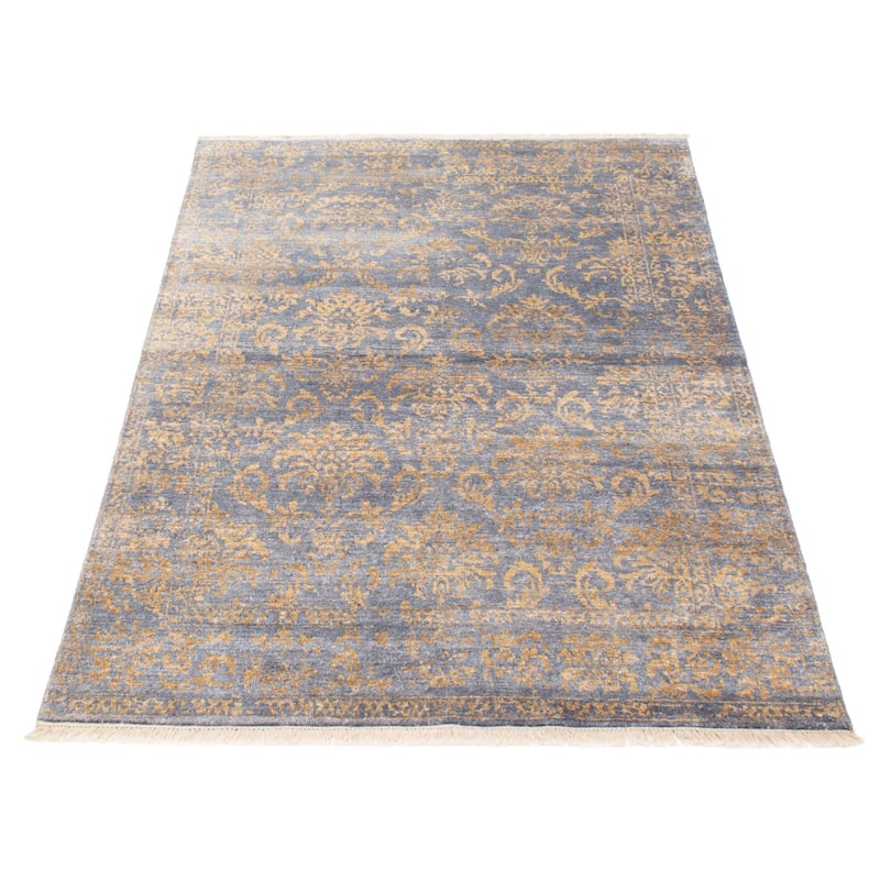 ECARPETGALLERY Hand-knotted Heritage Charcoal Silk Rug - 5'3 x 7'8