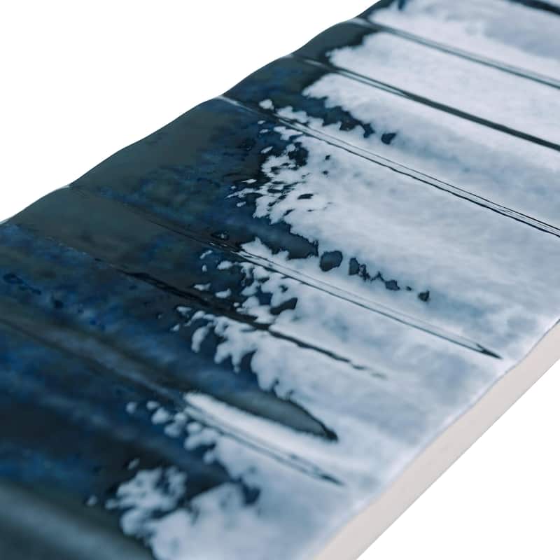 Merola Tile Joliet Prisma Sapphire 3" x 12" Fluted Ceramic Wall Tile