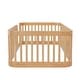 preview thumbnail 5 of 32, Twin/Full Size Wooden Floor Bed, Kids Bed Frame with Fence Guardrail, Toddle Bed with Small Opening