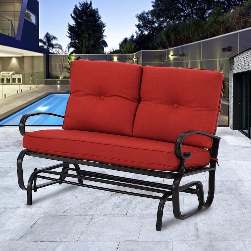 Nista 2 Person Outdoor Patio Glider Garden Bench Rocker Chair by Havenside Home