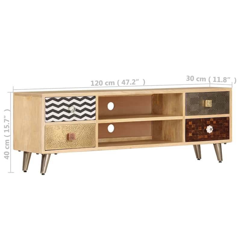 vidaXL TV Stand 47.2"x11.8"x15.7" Solid Wood Mango