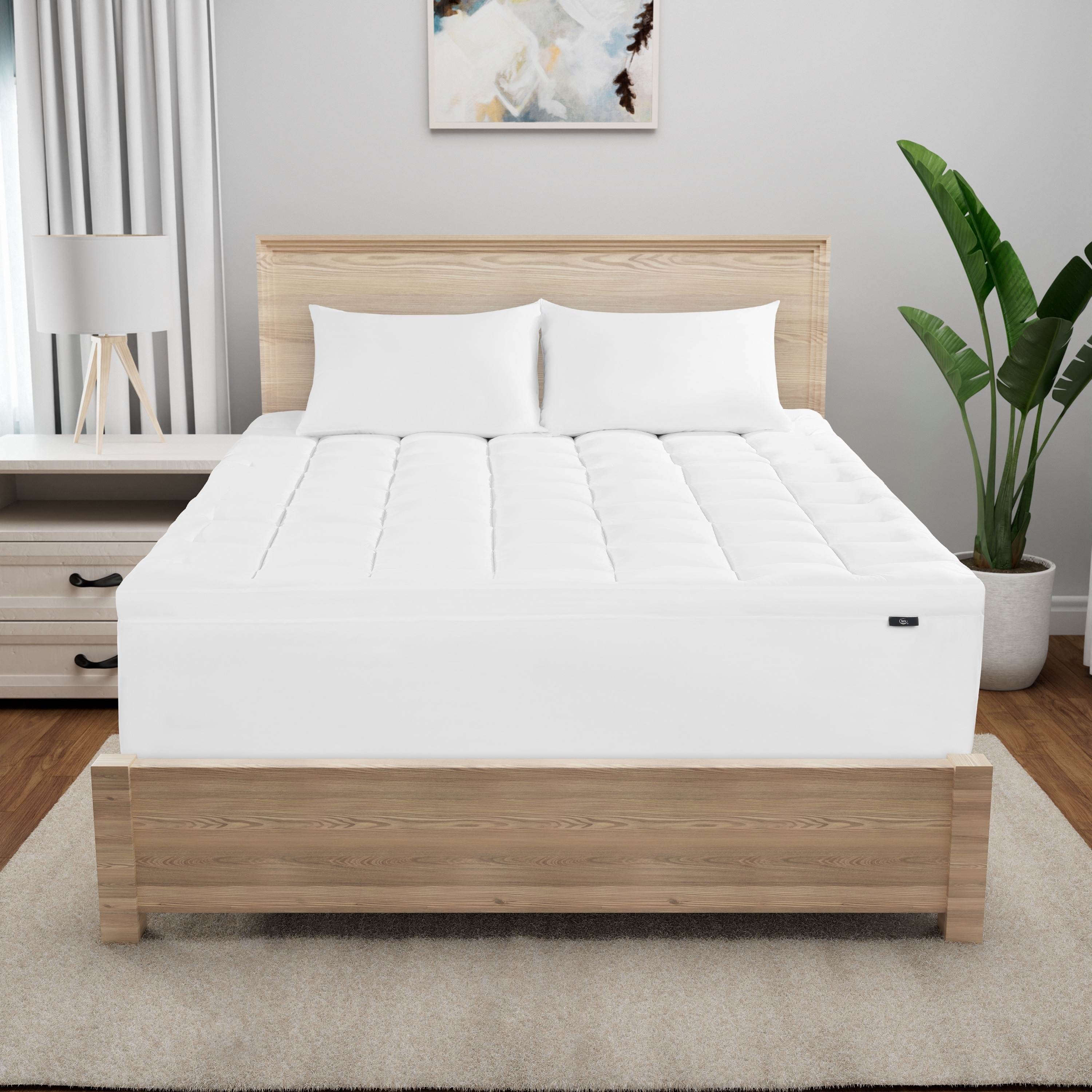 Serta Memory Flex Mattress Topper with 2 In Down Alternative Pillow Top Gusset - White