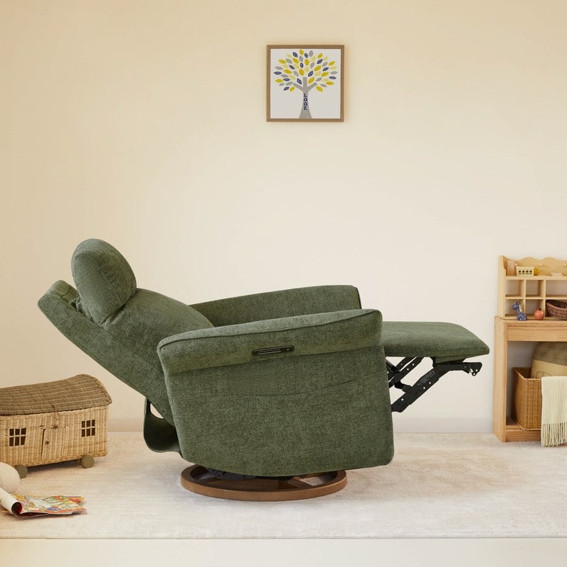 Spruce & Spring Power Swivel Recliner Chair Triple-Motor Nursery Glider