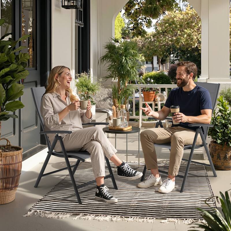 Pellebant Outdoor Durable Adjustable Reclining Folding Chair