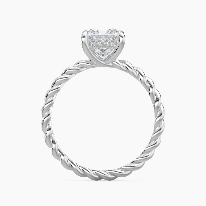 Auriya 14K Gold Lab Grown Diamond Princess Cut Twisted Hidden Halo Engagement Ring 1.04 - 5.04ct. tw. (F-G, VS)