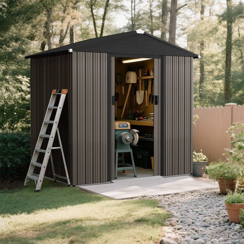 Metal Outdoor Garden Shed Storage Tool Shed with Sliding Doors