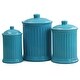 preview thumbnail 7 of 5, Omniware Set of 3 Simsbury Canisters Turquoise