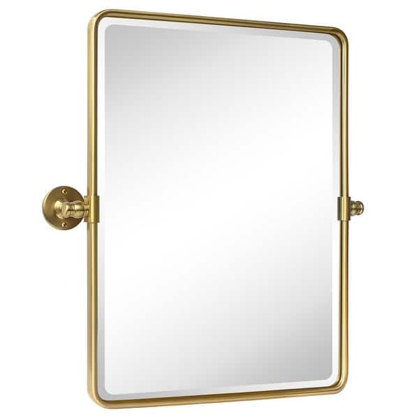 slide 2 of 10, TEHOME Woodvale Rectangle Vertical Metal Wall Mirrors 19" x 24" - Brushed Gold