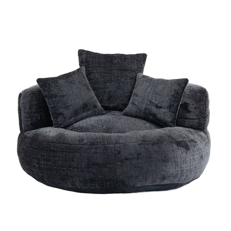 Comfort Lounger High Back Bean Bag Chair Couch With Three Pillows