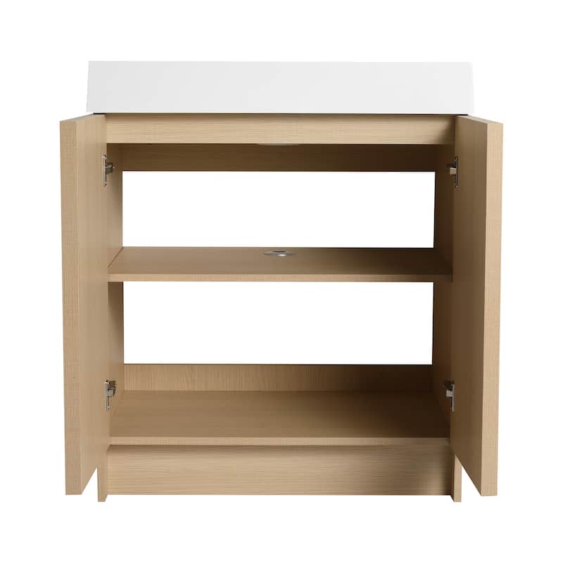 Bathroom Vanity With Sink In 24/30/36 Inch, Freestanding Bathroom Vanity With Soft Close Door and Adjustable Shelf