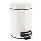 preview thumbnail 2 of 6, Evideco Soft Close Small Round Metal Bathroom Floor Step Trash Can White - 3 liters - 0.8 gal.