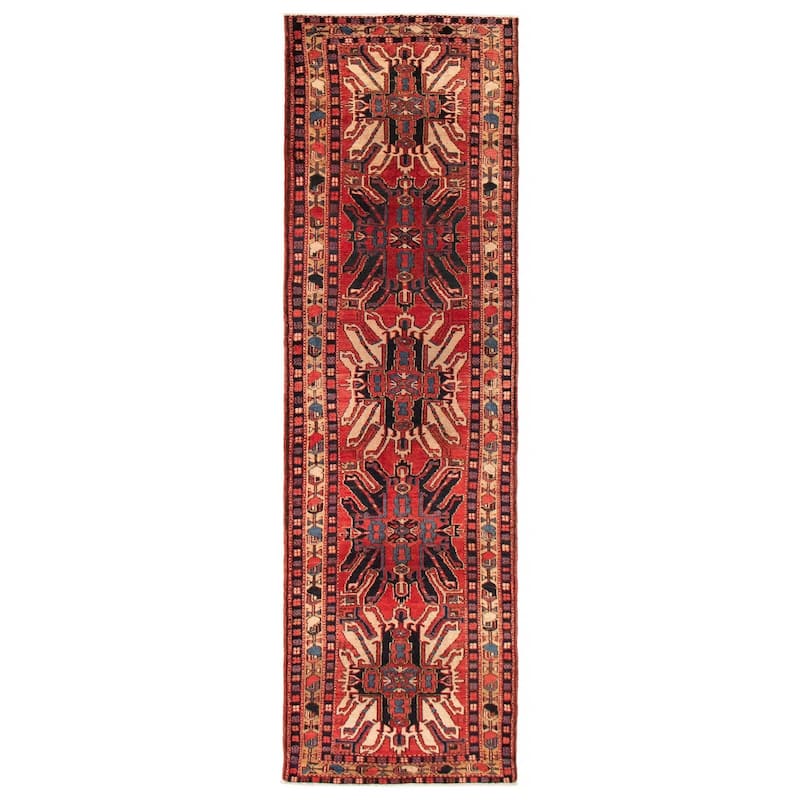 ECARPETGALLERY Hand-knotted Konya Anatolian Red Wool Rug - 3'3 x 10'8 - Red - 3'3 x 10'8