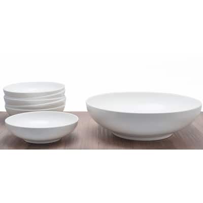 Red Vanilla Everytime White Serving Bowl with Individual Bowls - N/A