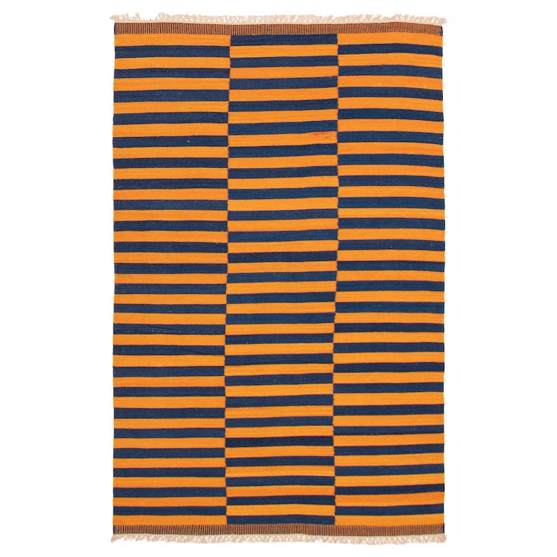 Ankara Orange Kilim 5'0" x 7'10" - 5'0 x 7'10 - Orange - 5'0 x 7'10