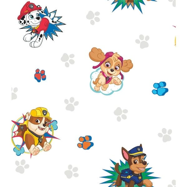 slide 2 of 7, Blue & Red Paw Patrol Peel and Stick Wallpaper by RoomMates