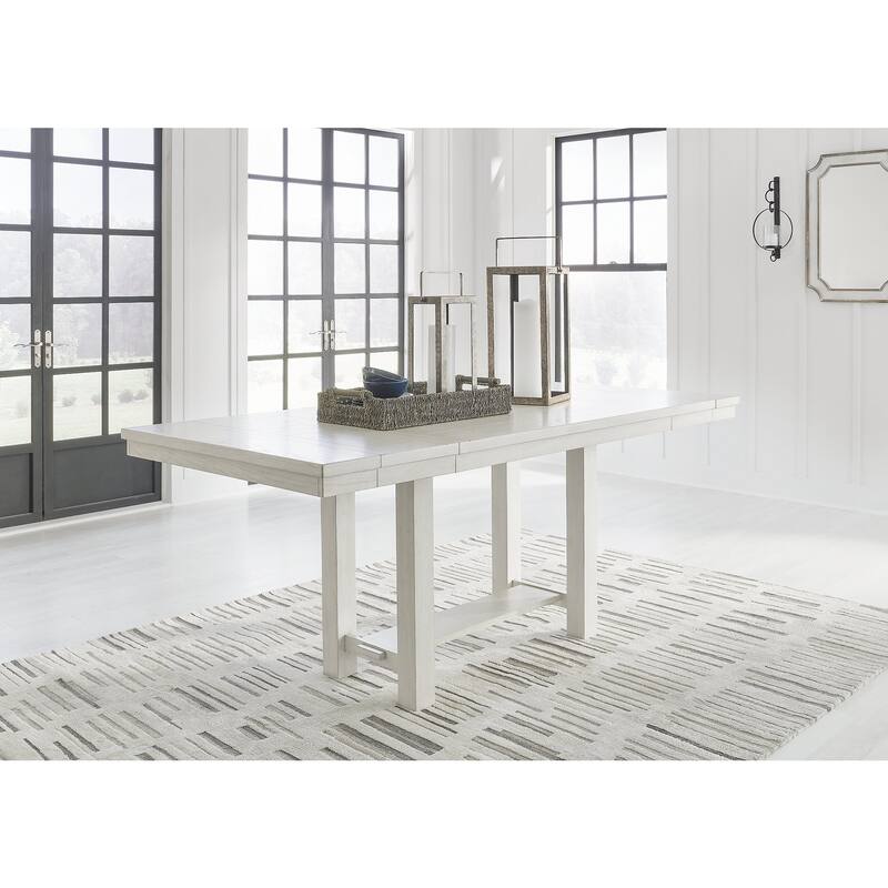 Signature Design by Ashley Robbinsdale Gray/White Counter Height Dining Table and 2 Bar stools and Bench