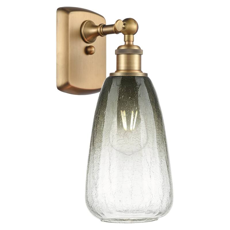 Innovations Lighting 516-1W-14-6 Brookhaven Almond Sconce Brookhaven - Brushed Brass / Slate