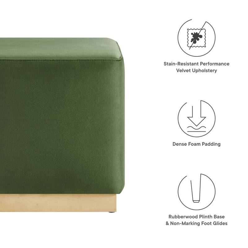 Tilden 17"/28" Square Performance Velvet Upholstered Ottoman