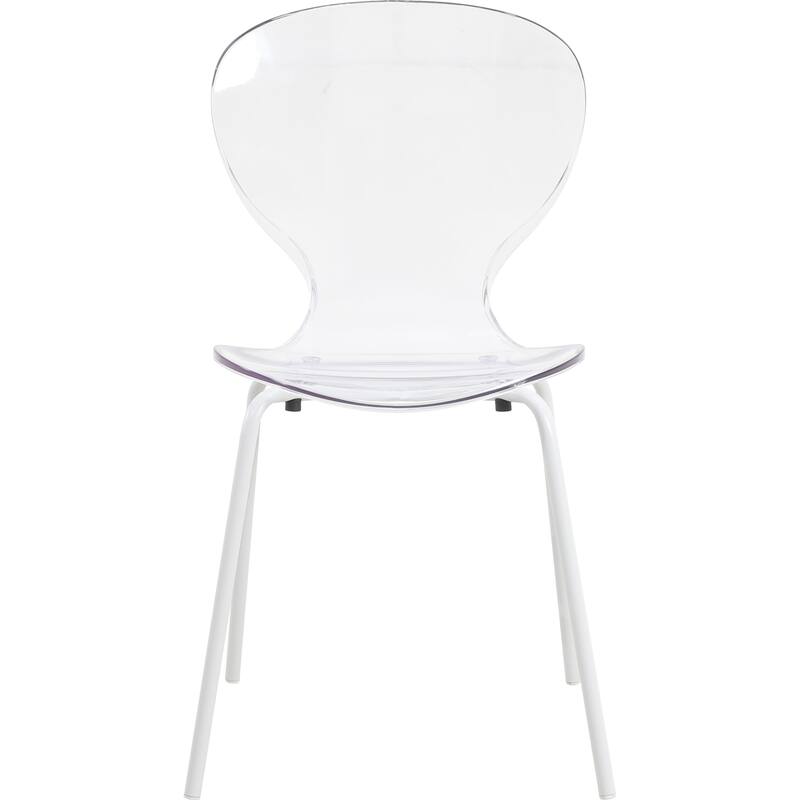 5-Piece Dining Set with 35-Inch Round Dining Table and 4 Side Chairs in White Stainless Steel