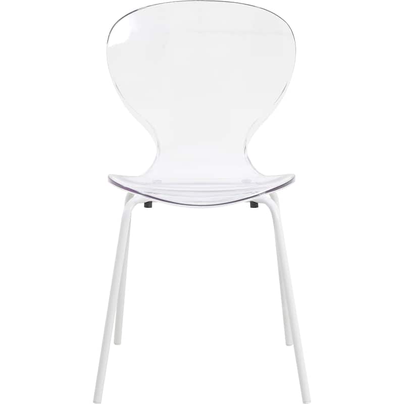 Stackable Plastic Dining Chair Transparent Modern Accent Side Chair for Indoor and Outdoor