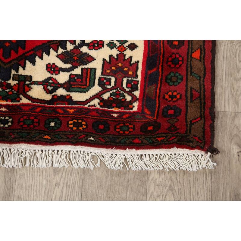 Tribal Geometric Hamedan Persian Wool Area Rug Hand-knotted Carpet - 3'2" x 5'3"