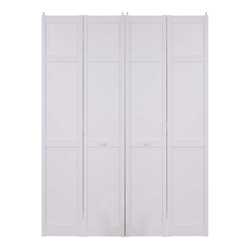 Seabrooke Shaker Style White PVC 60-inch Double Bifold Door
