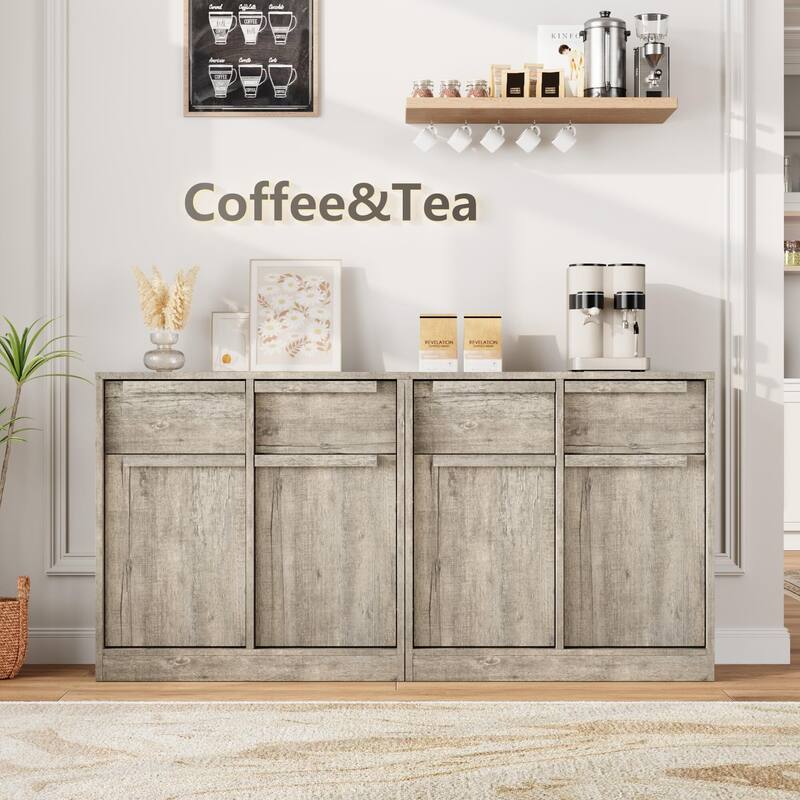 Sideboard Buffet Cabinet with 2 /4Drawers, 31.5"/62.4" Large Coffee Cabinet with Storage