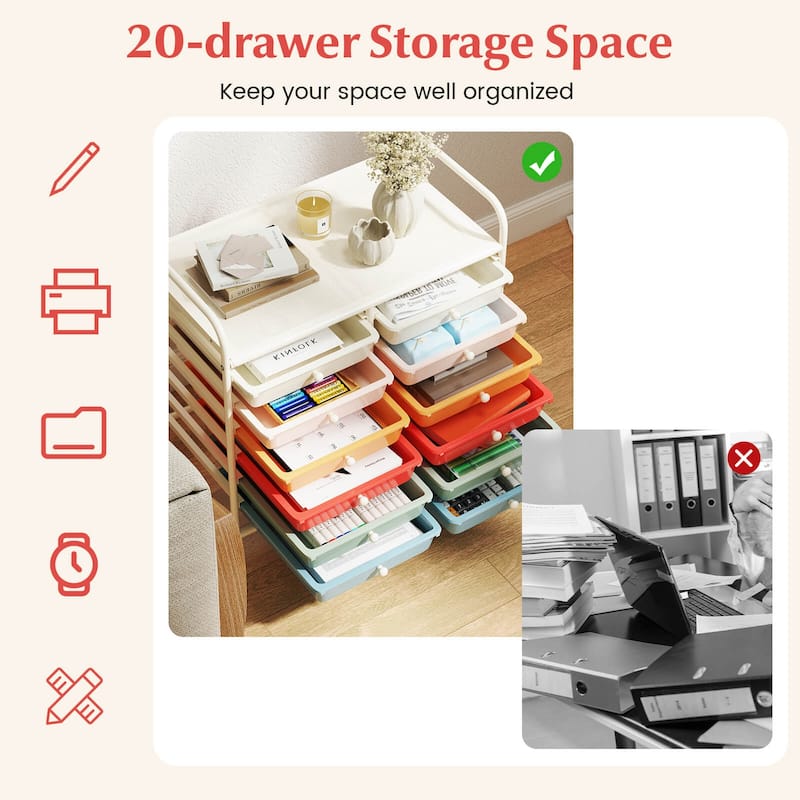 Costway 12 Drawers Rolling Cart Storage Scrapbook Paper Studio - See Details