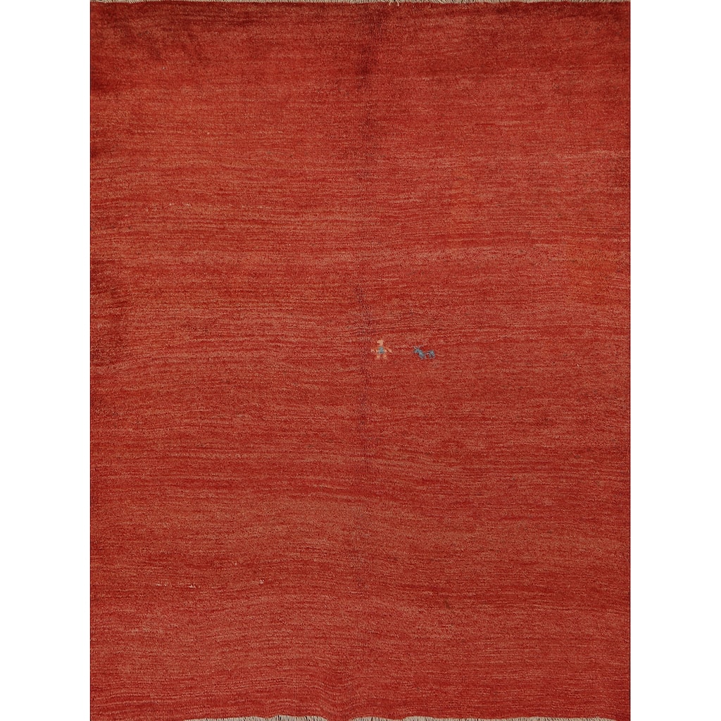 Tribal Gabbeh Persian Rug Handmade Wool Carpet - 5'8"x 7'4"