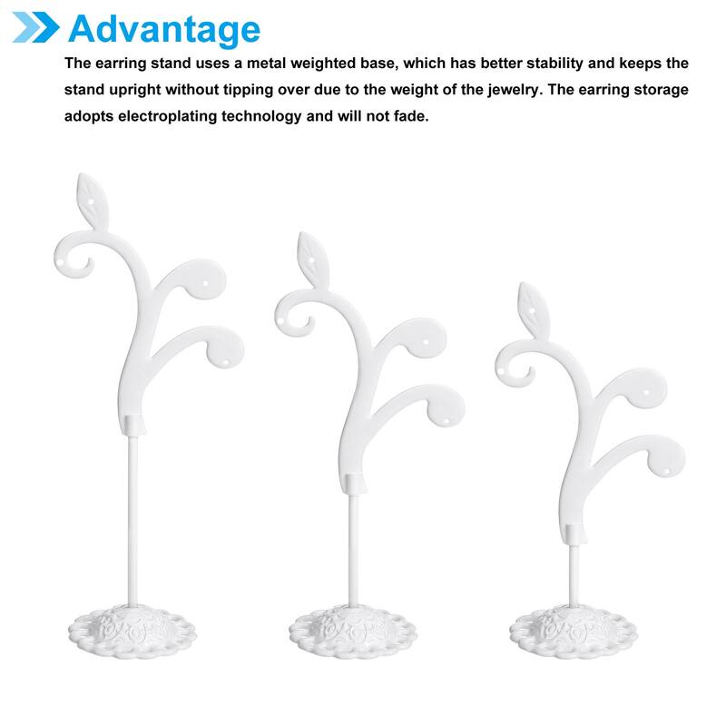 Earring Holder, 6pcs Earring Stand Earring Display Stands Organizer Streetlight - Black