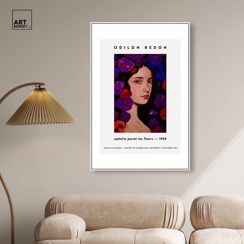Redon's Ophelia in Blooms Canvas by Art Remedy